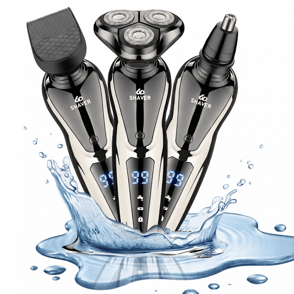 Electric Razor for Men - Rechargeable Electric Shaver for Men- 3 in1- Wet & Dry