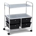thumbnail image 1 of Costway 4Drawer Rolling Storage Cart shelf Scrapbook Paper Office School Organizer Black, 1 of 5