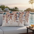 thumbnail image 4 of Orange Eucalyptus Leaves Outdoor Waterproof Pillow Covers, Botanical Fall Rustic Beige Decorative Rectangle Throw Pillowcase Sofa Cushion Sham for Patio/Couch/Chair, 20"x12" 2 Pack, 4 of 8