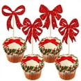 thumbnail image 6 of Christmas Cupcake Toppers 24 Pack, Glitter Party Picks for Baking, Cake Decorations, Holiday Dessert Inserts, Festive Food Decor for Parties & Events, 6 of 6