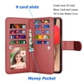 thumbnail image 2 of Takfox Compatible for Samsung Galaxy A13 (5G) Case, for Galaxy A13 (5G) Wallet Case, PU Leather ID Credit Card Holder Folio Flip Cover [9 Card Slots] [Magnetic] Detachable Case & Strap,Red, 2 of 7