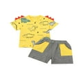 thumbnail image 1 of Boy T-shirt Set  Neck Printed T-shirt Lace Up Short Pants, 1 of 6