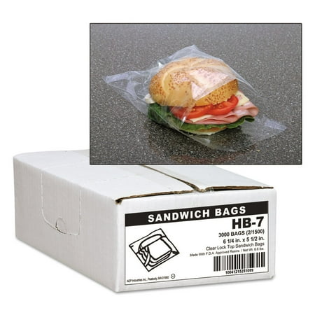 - JUMBO SANDWICH BAGS, FOLD LOCK, 5 1/2 X 6 1/4, 0.7MIL, CLEAR, 1500/BX, 2 BX/CT