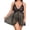 Black_Leapord, variant on Plus Size Lingerie for Women Sexy Open Front Lace Nightdress V Neck Sleepwear