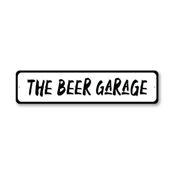 The Beer Garage Aluminum Metal Decor Sign - 4x18 inches