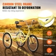 thumbnail image 3 of VEVOR Triciclos para adultos, bicicletas de tres ruedas de 20 pulgadas, triciclos de 3 ruedas, bicicleta de crucero de acero al carbono con canasta y asiento ajustable, 3 of 9