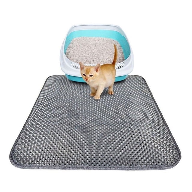 TIMIFIS Cat Litter Mat Litter Trapper Honeycomb Double-Layer Design Waterproof Urine Proof Material, 2-Layer Sifting Easy Clean Scatter Control - Summer
