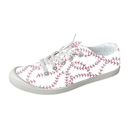 

Women s Flat Casual Sneakers Baseball Print Casual Shoes Fashion Shoes