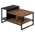 thumbnail image 5 of HOMOOI Small Coffee Table with Storage Shelves for Living Room, 31.5", Walnut/Black, Rectangle, 5 of 5