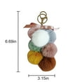 thumbnail image 2 of Faux Fur Ball Keychain Bowknot Grape Design Pom Pom Ball Charm Purse Pendant, 2 of 10
