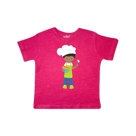 

Inktastic African American Boy Baking Boy Boy With Apron Gift Toddler Boy Girl T-Shirt