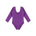 thumbnail image 3 of ZDHoor Girls Long Sleeve Leotard Kids Bodysuit for Dance Gymnastics Costume 3-14 Years Dark Purple 2-3, 3 of 7