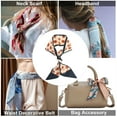 thumbnail image 5 of Unique Bargains 1 Pc Scarf Headband Flower Print Neck Scarf for Women Navy Blue Orange, 5 of 5