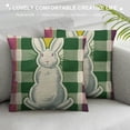 thumbnail image 3 of Qinduosi Easter Bunny Lumbar Decorative Throw Pillow Cover , Colorful Polka Dot Stripes Rectangle Cushion Case Decor, Plaid Diamond Spring Farmhouse Home Decoration for Sofa Couch, 3 of 5