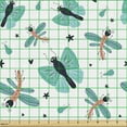 thumbnail image 2 of Dragonfly Fabric by the Yard, Repeating Pattern of Butterflies Heart Star in Pastel Tones, Decorative Upholstery Fabric for Sofas and Home Accents, Salmon Dark Seafoam and White by Ambesonne, 2 of 5