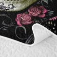 thumbnail image 5 of Homewish Spooky Halloween Skull Twin Quilt Set,Pink Rose Floral Butterfly Twin Coverlet Set,2pcs, 5 of 7