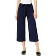thumbnail image 2 of maison Jules Womens Tie Waist Casual Wide Leg Pants, Blue, Medium, 2 of 2