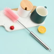 Qnjujn Silicone Cleaning Brush, Half Automatic Cup Bottle Scrubber, Flexible Bristles for Baby Bottles Tumblers, Dishwasher Safe Non Scratch Kitchen Cleaning Tool