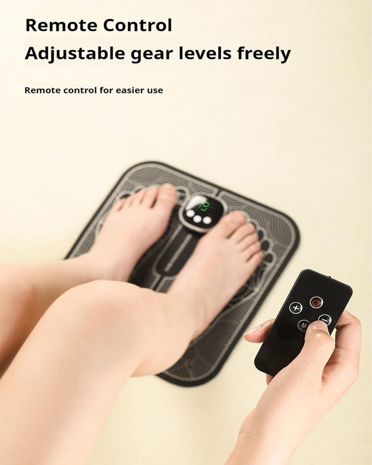 Ornexis Foot Plate Massager for Everyday Comfort, 8 Massage Modes, 19 Intensity Levels, Smart Auto Power-Off, Remote Control, USB Rechargeable