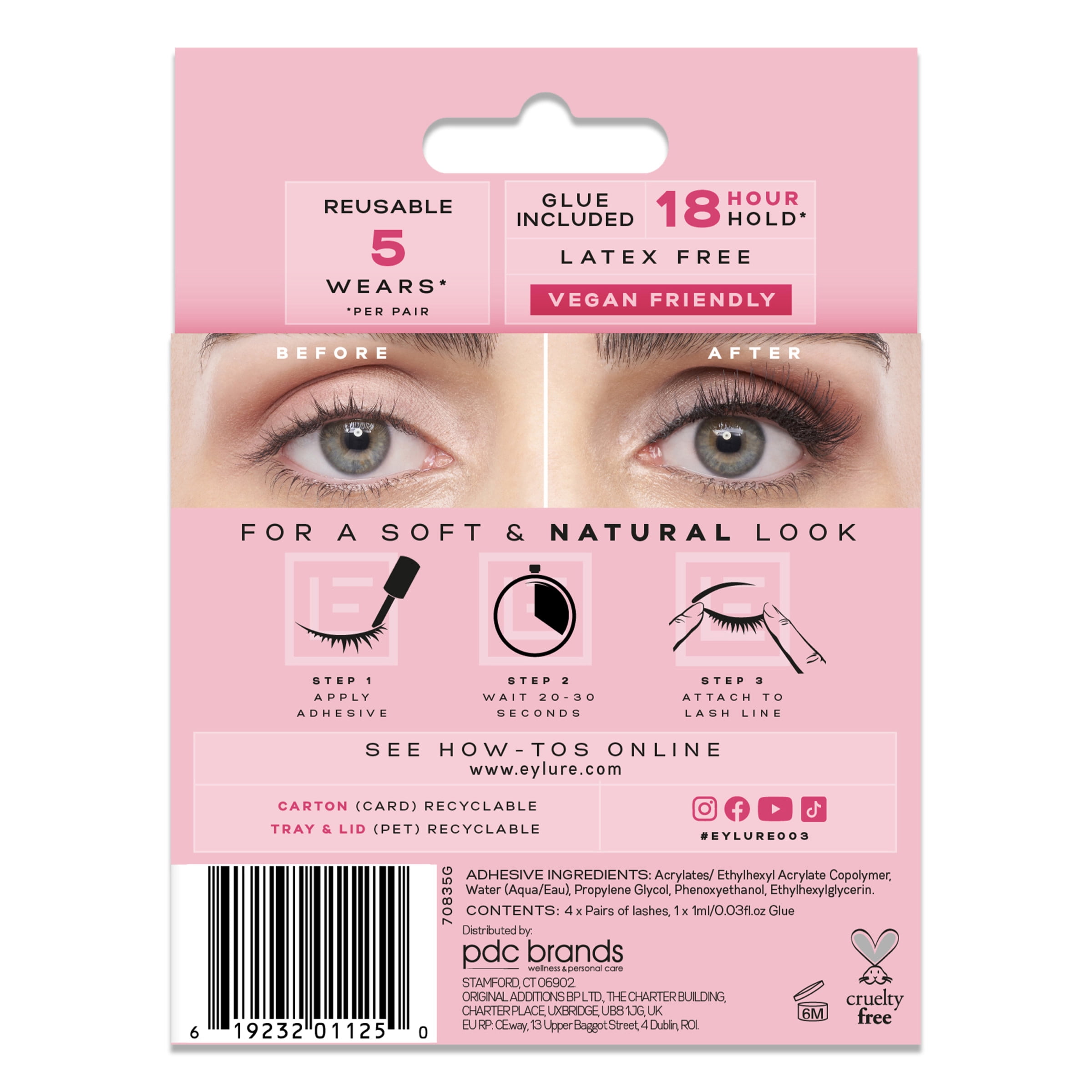 Eylure Naturals Accent False Eyelashes No. 003 - 4 Pair