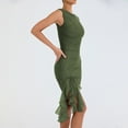 thumbnail image 5 of Women's Backless Pleated Midi Dress - Round Neck Sleeveless, Polyester, Party/Casual - S-L Sizes, 5 of 6