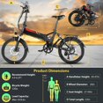 thumbnail image 4 of Gocio 20" Folding Electric Bike, Electric Bicycle with Double Shock Absorption 500W EbikeProfessional 7 Speed Electric Commuter Bike Ebike for Adult 374.4WH Electric Bike, 4 of 8