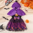 thumbnail image 4 of Ugoldhm Girls' Halloween Color-Blocked Long-Sleeve Tulle Puffy Dress, Princess Dress for Kids' Holiday Parties, 4 of 5