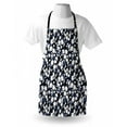 thumbnail image 3 of Flower Garden Apron Vintage Blossoming Plant Leaves Silhouettes Floral Corsage Artwork, Unisex Kitchen Bib Apron with Adjustable Neck for Cooking Baking Gardening, Black White Dimgrey, by Ambesonne, 3 of 3