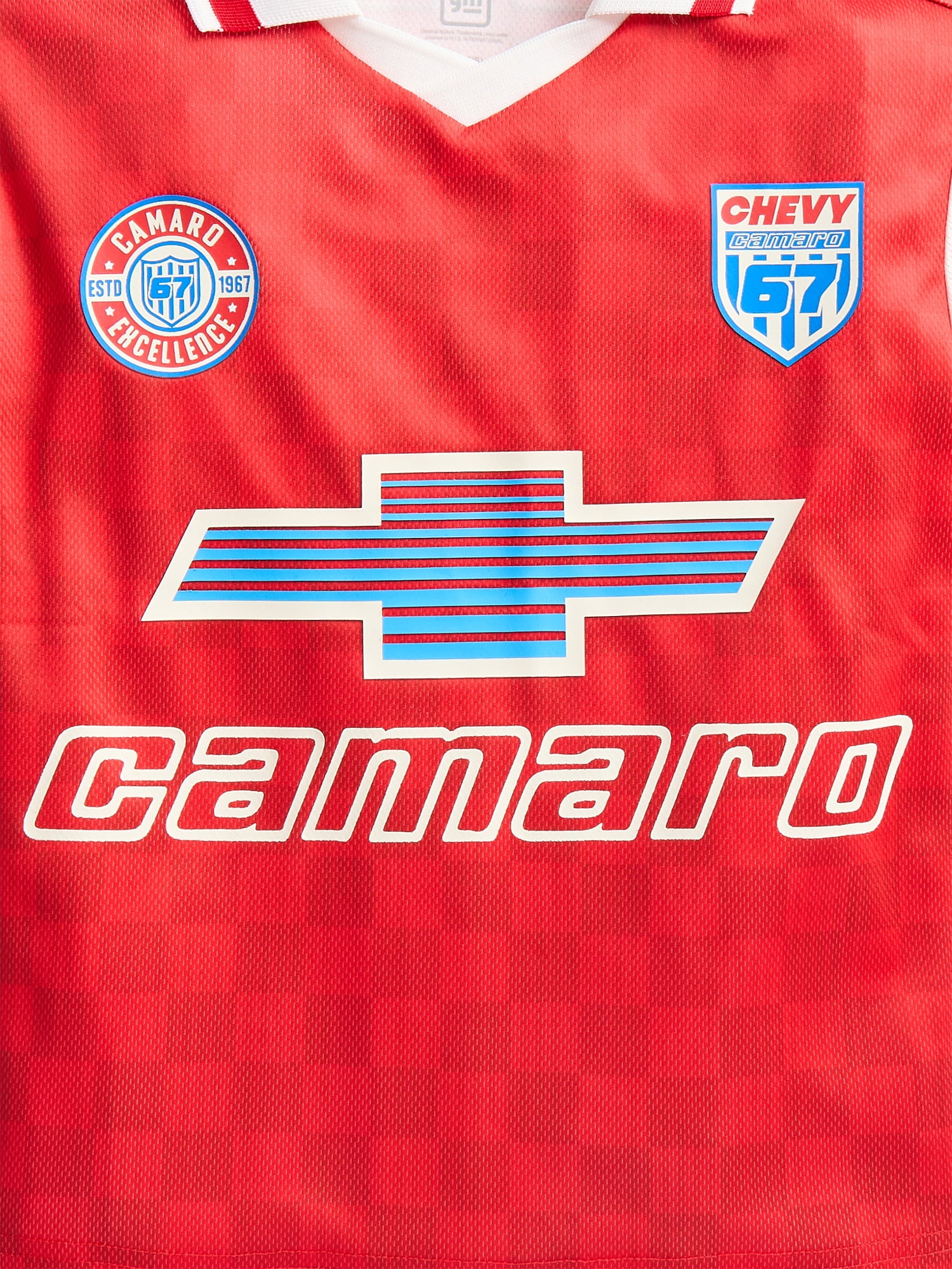 Chevy Camaro Boys' Collared Front Back Graphic Jesey with Short Sleeves, Sizes 4-18
