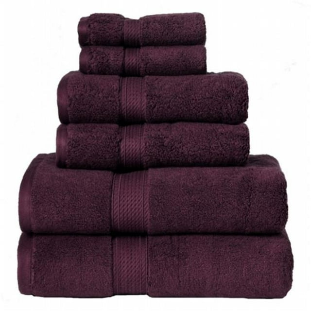 900GSM Egyptian Cotton 6-Piece Towel Set Plum