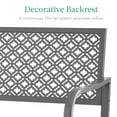 thumbnail image 5 of Best Choice Products Indoor Outdoor Steel Garden Bench w/ Geometric Backrest, Foot Levelers - Gray, 5 of 8