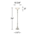 thumbnail image 7 of Possini Euro Design Burbank Modern 70" Tall Standing Floor Lamp Torchiere Foot Dimmer Switch Silver Metal Brushed Nickel Finish, 7 of 7