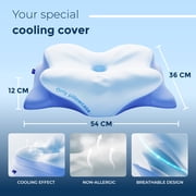 Derila Ergo Pillowcase - Cervical Neck Pillow for Back, Side Sleeper, Memory Foam Pillow Case Only (1 Count)