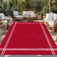 thumbnail image 3 of Fsddascl Pure Red Outdoor Rug for Patio/Deck/Porch, Non-Slip Large Area Rug 5 x 8 Ft, Simple Solid Color Indoor Outdoor Rugs Washable Area Rugs, Reversible Camping Rug Carpet Runner, 3 of 5