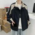 thumbnail image 2 of Women's Casual Zip Up Color Block Racing Jacket Oversized Unisex Outerwear, 2 of 5