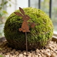 thumbnail image 6 of Rusted Metal Bunny Garden Stakes with Flower, Watering Can, and Reaching Silhouettes for Outdoor Patio Planter and Garden Decor, 6 of 7