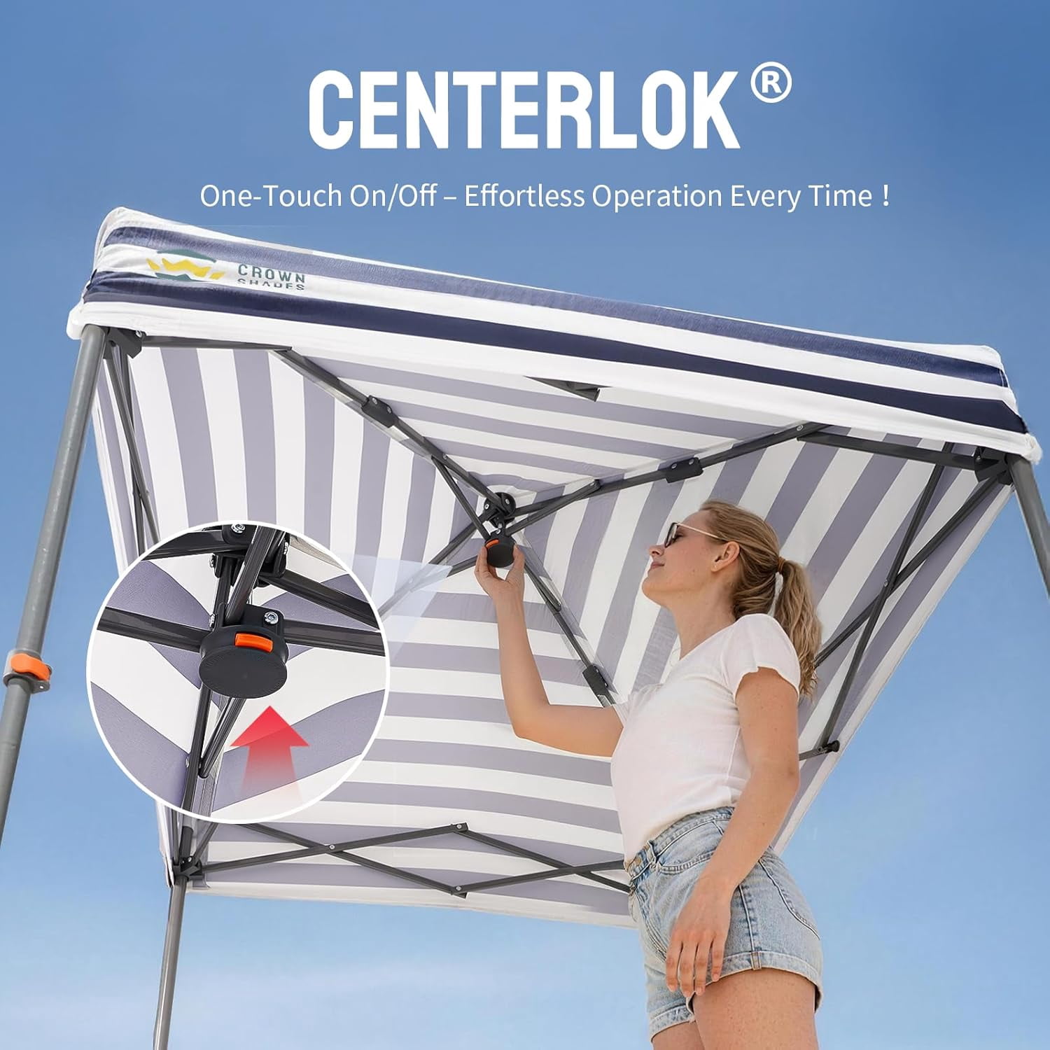 CROWN SHADES 4x4 Pop Up Changing Tent Patented One Push Setup Portable Changing Room Privacy Canopy for Camping Bule/White
