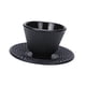 thumbnail image 2 of Juego de posavasos de hierro fundido para taza de té, tetera creativa, taza de té asiática, color negro Posavasos redondo, 2 of 9