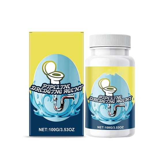 Enzymatic Drain Cleaner Powder for Kitchen & Bathroom Pipes, Fast-Acting Hair & Grease Clog Remover, Foaming Pipe Opener, Safe for All Plumbing Systems