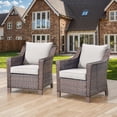 thumbnail image 3 of POCASSY Outdoor Chairs Set of 2 with All Weather Resistant Brown Rattan and Deep Seat High Back, Patio Furniture Set for Balcony, Backyard, Garden,Beige, 3 of 14
