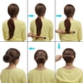 thumbnail image 4 of Paquete de 2 herramientas para peinar el cabello de las mujeres y las niñas Donut Hair Bun Maker French Twist Hair Bun Styling Braid Holder Tool (perfecto para cabello largo y grueso) Marrón amarillento Sailing Electrónica, 4 of 5