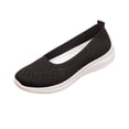 thumbnail image 2 of Domzle Womens Orthopedic Loafer Sneakers Wide Width Lightweight Slip-On Walk Sneaker with Arch Support for Casual Work Breathable Toe Mesh Knitted Walking Shoes for Summer Black, 2 of 8