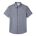 thumbnail image 5 of Kalauyu Short Sleeve Vertical Striped Button Down Shirts for Men Turn Down Collared Lightweight Blouse Casual Summer Shirt Tees, 5 of 5