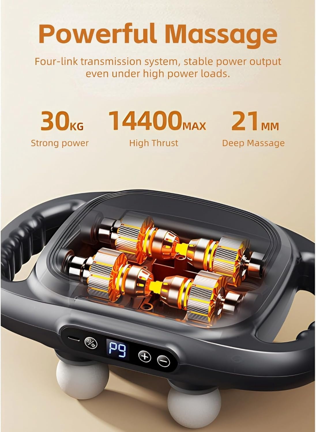 Yoidesu Massage Gun Muscle Relaxation Massager High Frequency Vibration 6 Heads 9 Modes for Back Leg Neck Shoulder Pain Relief