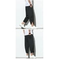 thumbnail image 6 of Chinese Style Cotton And Linen Pants Striped Plus Size Loose Harem Bloomers Men, 6 of 7