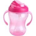 thumbnail image 1 of ZHAOCHENG Vaso para sorber con pajita, biberón portátil de 260 ml con asas de pajita, accesorios para bebederos de entrenamiento para alimentación con agua(rosa), 1 of 4