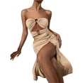 thumbnail image 3 of SAYOO Vestido sin mangas de color caqui SAYOO moda, 3 of 9