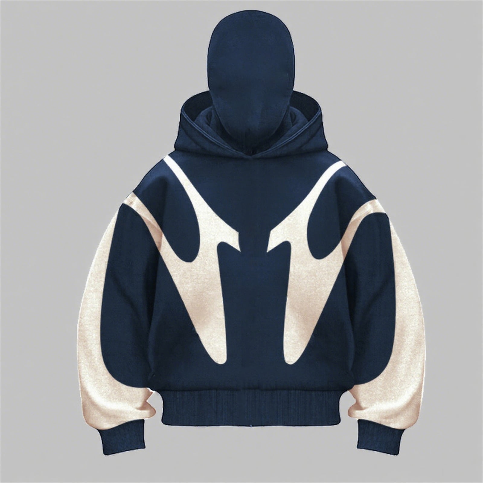 Homeyce Balaclava Ninja Zipper Hoodie Zip Up with Warm Face Mask