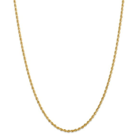 Solid 14k Yellow Gold Big Heavy 2.75mm Diamond-Cut Quadruple Rope Chain Necklace 30" - with Secure Lobster Lock Clasp