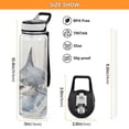 thumbnail image 3 of Shark Wave Blue Sports Water Bottle Portable Travel Mug 32oz BPA Free Leak Proof Straw Transparent Tritan for Gym Yoga Cycling Camping, 3 of 7
